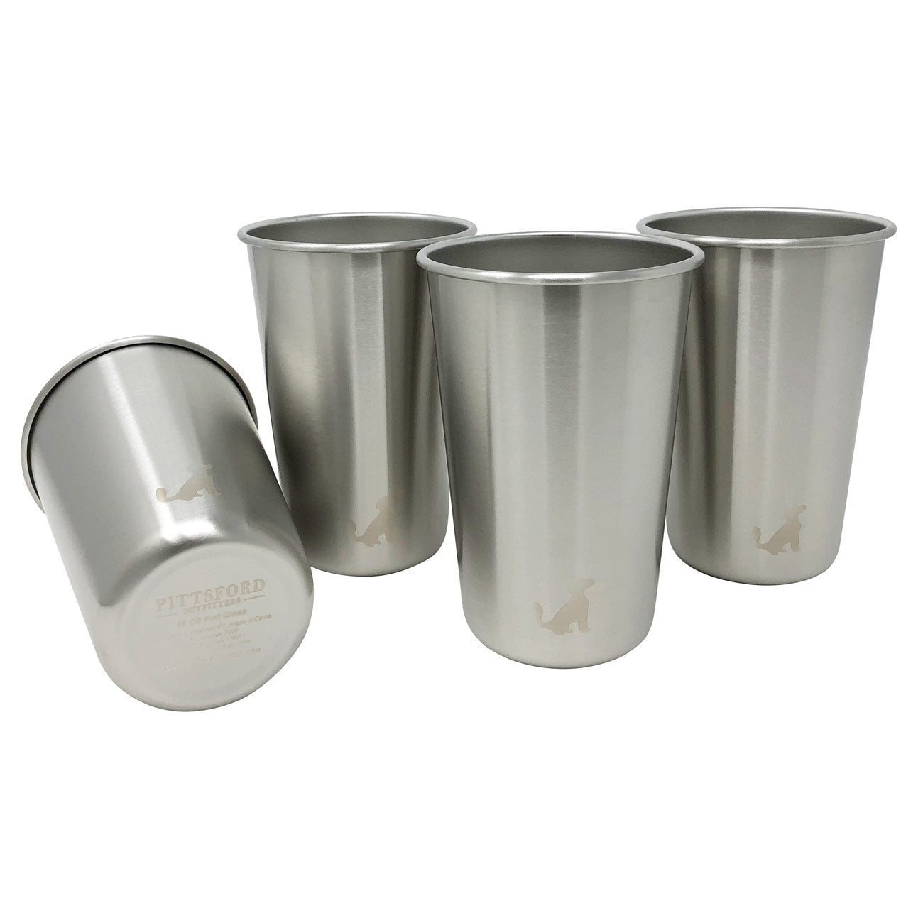16oz Single Wall Stainless Steel Cups / Pint Glasses, set of 4 - Pittsford  Outfitters