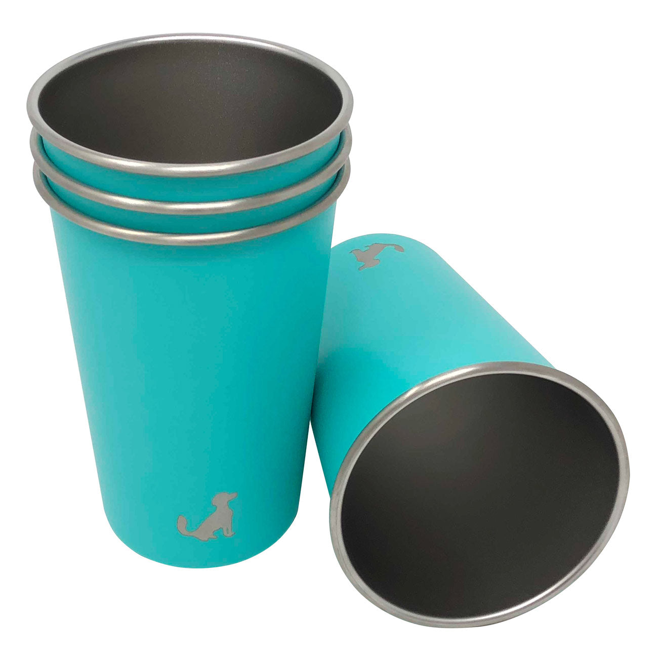 16oz Single Wall Stainless Steel Cups / Pint Glasses, set of 4