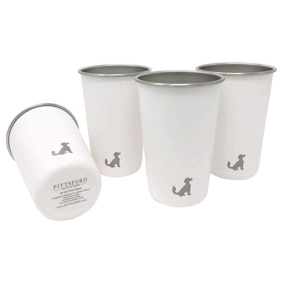 16oz Single Wall Stainless Steel Cups / Pint Glasses, set of 4